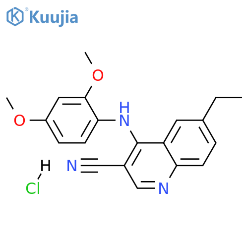 4-[(2,4-dimethoxyphenyl)amino]-6-ethylquinoline-3-carbonitrile hydrochloride structure