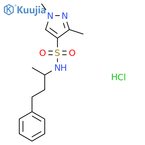 1,3-dimethyl-N-(4-phenylbutan-2-yl)-1H-pyrazole-4-sulfonamide hydrochloride structure