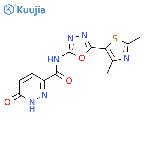 N-5-(2,4-dimethyl-1,3-thiazol-5-yl)-1,3,4-oxadiazol-2-yl-6-oxo-1,6-dihydropyridazine-3-carboxamide structure