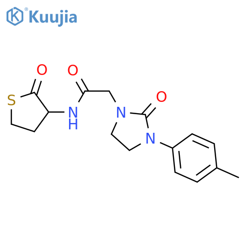 2-3-(4-methylphenyl)-2-oxoimidazolidin-1-yl-N-(2-oxothiolan-3-yl)acetamide structure