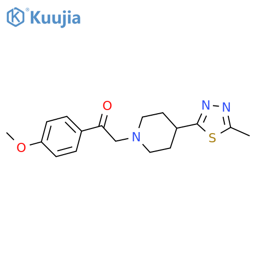 1-(4-methoxyphenyl)-2-4-(5-methyl-1,3,4-thiadiazol-2-yl)piperidin-1-ylethan-1-one structure