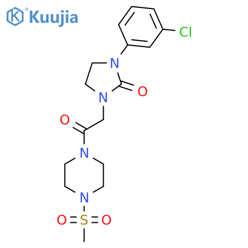 1-(3-chlorophenyl)-3-2-(4-methanesulfonylpiperazin-1-yl)-2-oxoethylimidazolidin-2-one structure