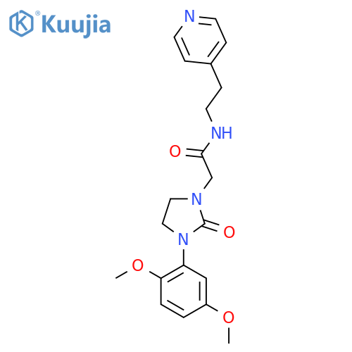 2-3-(2,5-dimethoxyphenyl)-2-oxoimidazolidin-1-yl-N-2-(pyridin-4-yl)ethylacetamide structure