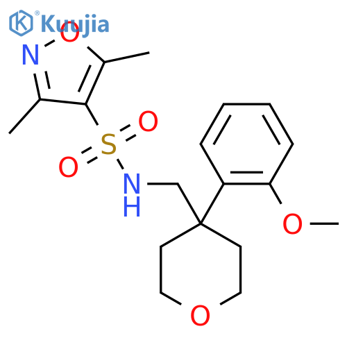 N-{4-(2-methoxyphenyl)oxan-4-ylmethyl}-3,5-dimethyl-1,2-oxazole-4-sulfonamide structure