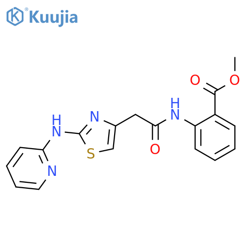 methyl 2-(2-{2-(pyridin-2-yl)amino-1,3-thiazol-4-yl}acetamido)benzoate structure