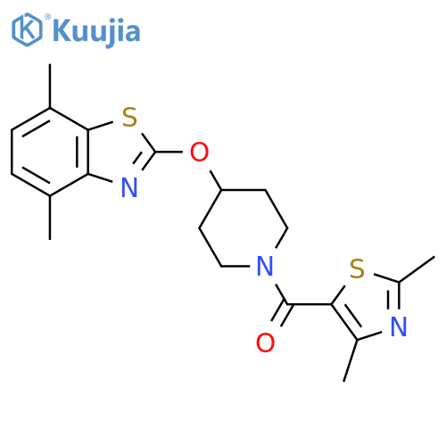 2-{1-(2,4-dimethyl-1,3-thiazole-5-carbonyl)piperidin-4-yloxy}-4,7-dimethyl-1,3-benzothiazole structure