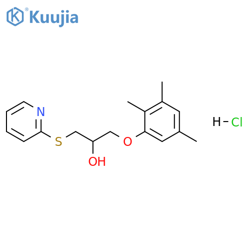 1-(pyridin-2-ylsulfanyl)-3-(2,3,5-trimethylphenoxy)propan-2-ol hydrochloride structure