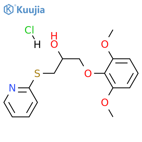 1-(2,6-dimethoxyphenoxy)-3-(pyridin-2-ylsulfanyl)propan-2-ol hydrochloride structure