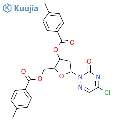 5-chloro-2-[2-deoxy-3,5-bis-O-(4-methylbenzoyl)pentofuranosyl]-1,2,4-triazin-3(2H)-one structure