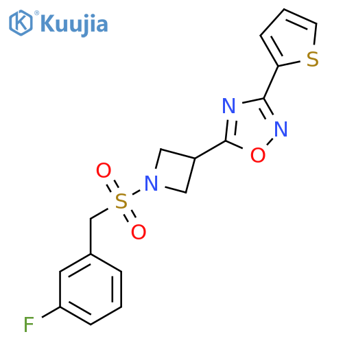 5-{1-(3-fluorophenyl)methanesulfonylazetidin-3-yl}-3-(thiophen-2-yl)-1,2,4-oxadiazole structure