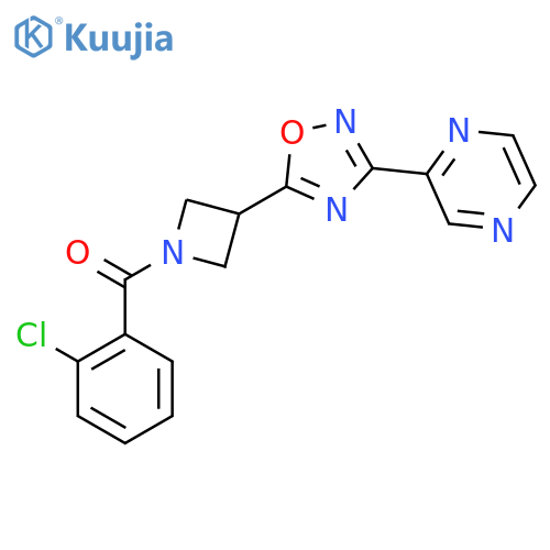 2-{5-1-(2-chlorobenzoyl)azetidin-3-yl-1,2,4-oxadiazol-3-yl}pyrazine structure