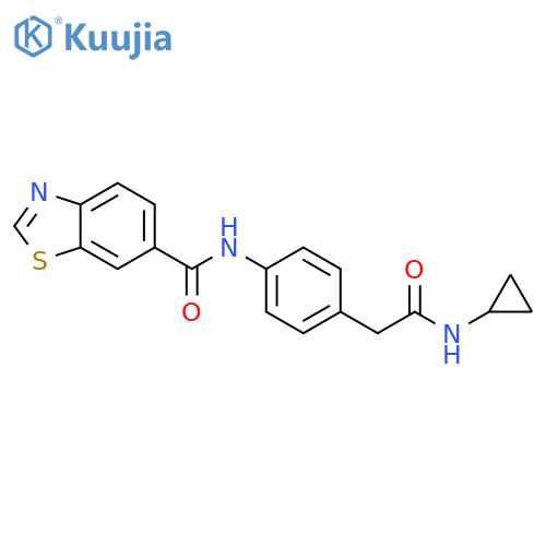 N-{4-(cyclopropylcarbamoyl)methylphenyl}-1,3-benzothiazole-6-carboxamide structure