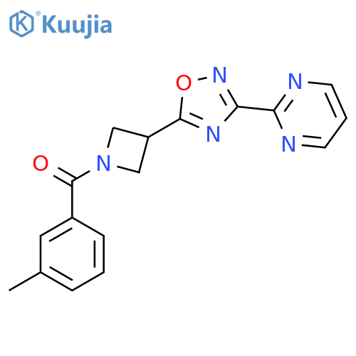 2-{5-1-(3-methylbenzoyl)azetidin-3-yl-1,2,4-oxadiazol-3-yl}pyrimidine structure