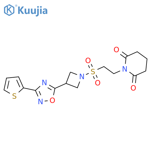 1-2-({3-3-(thiophen-2-yl)-1,2,4-oxadiazol-5-ylazetidin-1-yl}sulfonyl)ethylpiperidine-2,6-dione structure
