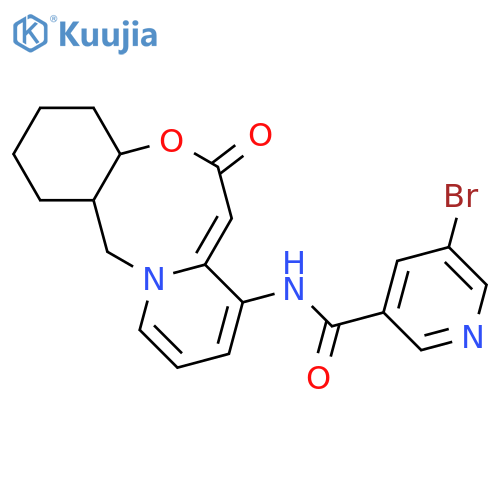5-bromo-N-{2-oxo-9-oxa-1-azatricyclo10.4.0.0^{3,8}hexadeca-3,5,7-trien-5-yl}pyridine-3-carboxamide structure