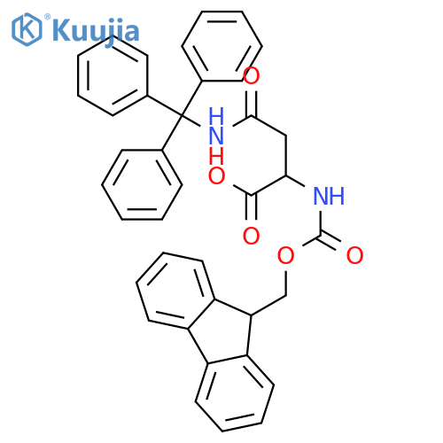(2S)-2-({[(9H-fluoren-9-yl)methoxy]carbonyl}amino)-3-[(triphenylmethyl)carbamoyl]propanoic acid structure