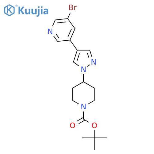 4-[4-(5-Bromo-pyridin-3-yl)-pyrazol-1-yl]-piperidine-1-carboxylic acid tert-butyl ester structure