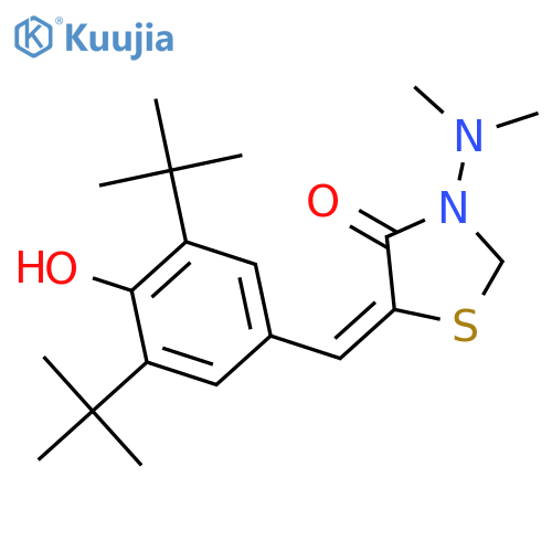 (5z)-5-[(3,5-ditert-butyl-4-hydroxyphenyl)methylidene]-3-(dimethylamino)-1,3-thiazolidin-4-one structure