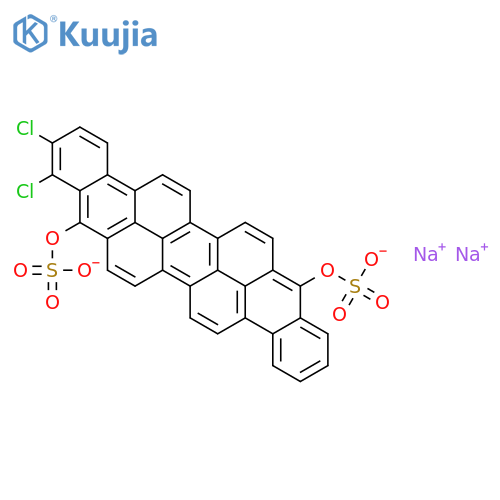 Benzo[rst]phenanthro[10,1,2-cde]pentaphene-9,18-diol,dichloro-, bis(hydrogen sulfate), disodium salt (9CI) structure