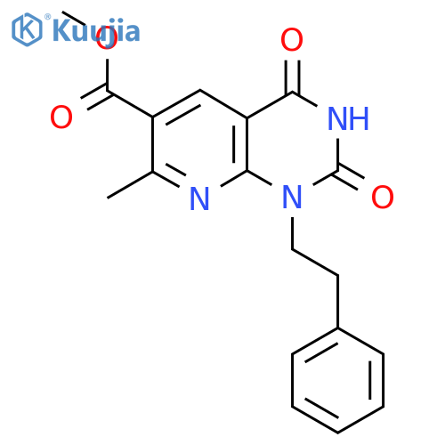Methyl 7-methyl-2,4-dioxo-1-(2-phenylethyl)-1,2,3,4-tetrahydropyrido2,3-dpyrimidine-6-carboxylate structure