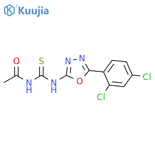 Acetamide,N-[[[5-(2,4-dichlorophenyl)-1,3,4-oxadiazol-2-yl]amino]thioxomethyl]- structure