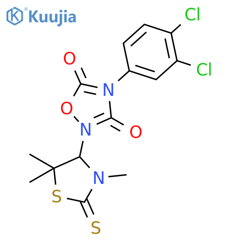4-(3,4-dichlorophenyl)-2-(3,5,5-trimethyl-2-thioxothiazolidin-4-yl)-1,2,4-oxadiazolidine-3,5-dione structure