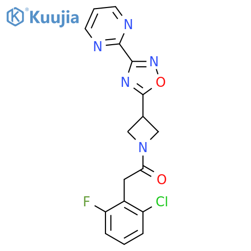 2-(2-chloro-6-fluorophenyl)-1-{3-3-(pyrimidin-2-yl)-1,2,4-oxadiazol-5-ylazetidin-1-yl}ethan-1-one structure