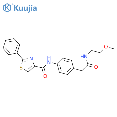 N-(4-{(2-methoxyethyl)carbamoylmethyl}phenyl)-2-phenyl-1,3-thiazole-4-carboxamide structure
