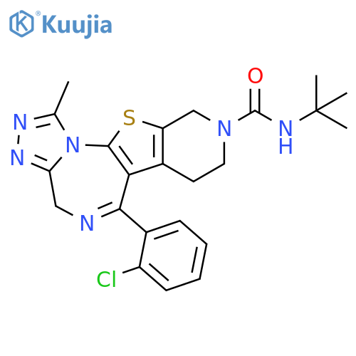 4H-Pyrido[4',3':4,5]thieno[3,2-f][1,2,4]triazolo[4,3-a][1,4]diazepine-9(8H)-carboxamide,6-(2-chlorophenyl)-N-(1,1-dimethylethyl)-7,10-dihydro-1-methyl- structure