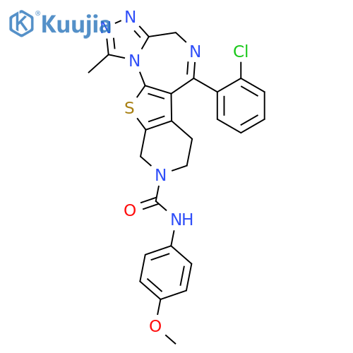 4H-Pyrido[4',3':4,5]thieno[3,2-f][1,2,4]triazolo[4,3-a][1,4]diazepine-9(8H)-carboxamide,6-(2-chlorophenyl)-7,10-dihydro-N-(4-methoxyphenyl)-1-methyl- structure