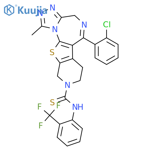 4H-Pyrido[4',3':4,5]thieno[3,2-f][1,2,4]triazolo[4,3-a][1,4]diazepine-9(8H)-carbothioamide,6-(2-chlorophenyl)-7,10-dihydro-1-methyl-N-[2-(trifluoromethyl)phenyl]- structure