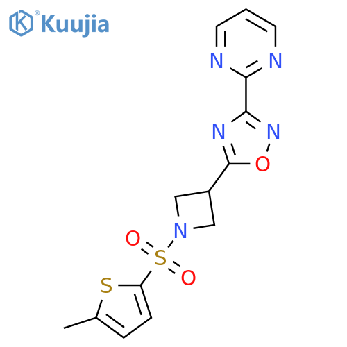 2-(5-{1-(5-methylthiophen-2-yl)sulfonylazetidin-3-yl}-1,2,4-oxadiazol-3-yl)pyrimidine structure