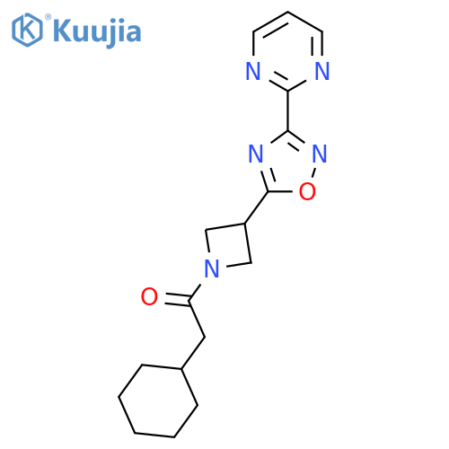 2-cyclohexyl-1-{3-3-(pyrimidin-2-yl)-1,2,4-oxadiazol-5-ylazetidin-1-yl}ethan-1-one structure