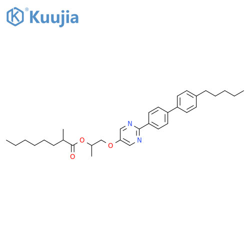 Octanoic acid, 2-methyl-, 1-methyl-2-[[2-(4'-pentyl[1,1'-biphenyl]-4-yl)-5-pyrimidinyl]oxy]ethyl ester structure