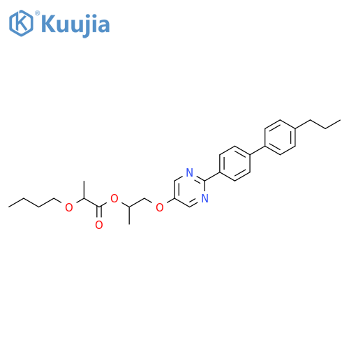 Propanoic acid, 2-butoxy-,1-methyl-2-[[2-(4'-propyl[1,1'-biphenyl]-4-yl)-5-pyrimidinyl]oxy]ethyl ester structure