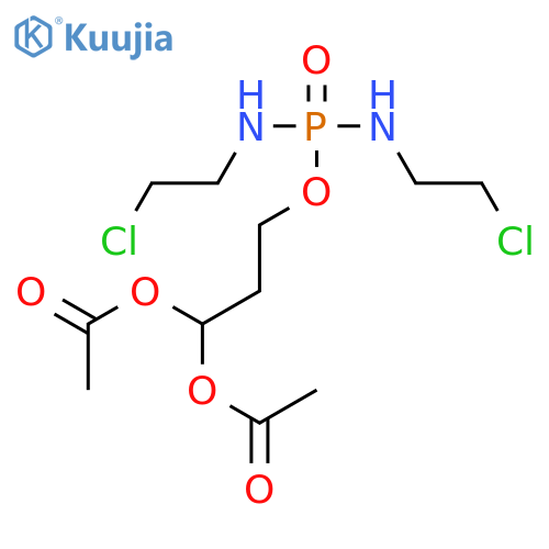 Phosphorodiamidic acid,N,N'-bis(2-chloroethyl)-, 3,3-bis(acetyloxy)propyl ester structure