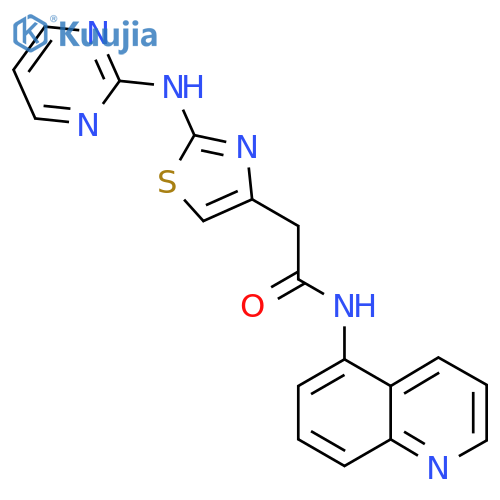 2-{2-(pyrimidin-2-yl)amino-1,3-thiazol-4-yl}-N-(quinolin-5-yl)acetamide structure