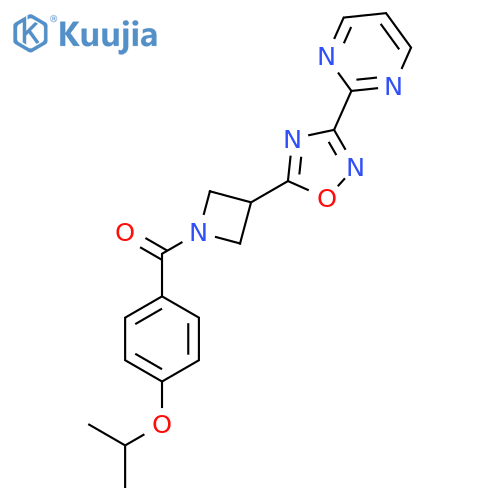 2-(5-{1-4-(propan-2-yloxy)benzoylazetidin-3-yl}-1,2,4-oxadiazol-3-yl)pyrimidine structure