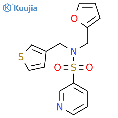 N-(furan-2-yl)methyl-N-(thiophen-3-yl)methylpyridine-3-sulfonamide structure