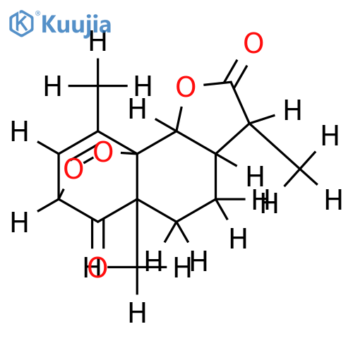 1-Oxo-2alpha,5alpha-peroxyeudesm-3-en-11alphaH-12,6alpha-olide structure