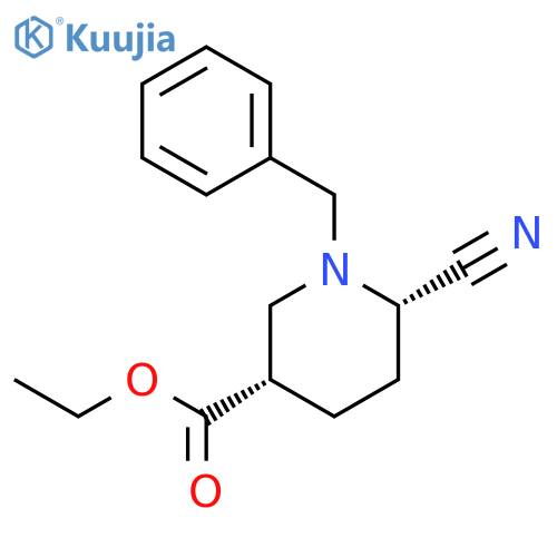 3-Piperidinecarboxylic acid, 6-cyano-1-(phenylmethyl)-, ethyl ester, cis- structure