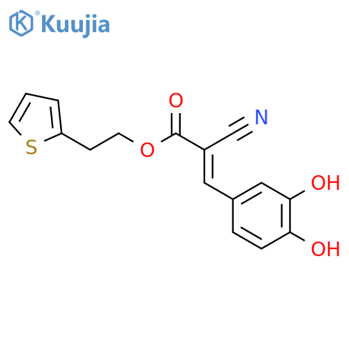 2-Propenoic acid,2-cyano-3-(3,4-dihydroxyphenyl)-, 2-(2-thienyl)ethyl ester, (E)- (9CI) structure