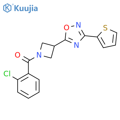 5-1-(2-chlorobenzoyl)azetidin-3-yl-3-(thiophen-2-yl)-1,2,4-oxadiazole structure