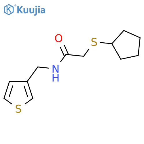 2-(cyclopentylsulfanyl)-N-(thiophen-3-yl)methylacetamide structure