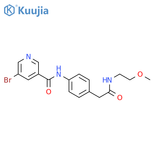 5-bromo-N-(4-{[(2-methoxyethyl)carbamoyl]methyl}phenyl)pyridine-3-carboxamide structure