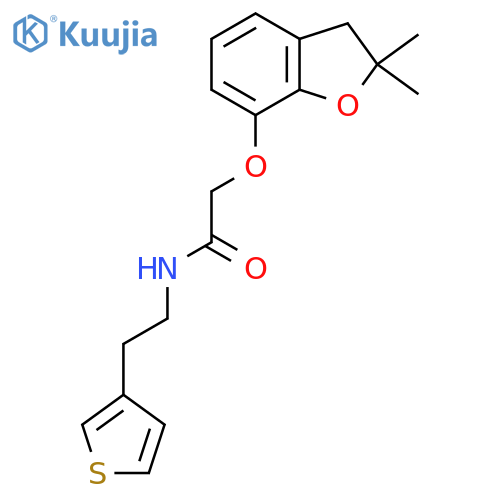 2-(2,2-dimethyl-2,3-dihydro-1-benzofuran-7-yl)oxy-N-2-(thiophen-3-yl)ethylacetamide structure