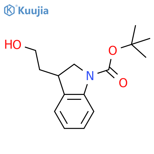 tert-butyl 3-(2-hydroxyethyl)-2,3-dihydro-1H-indole-1-carboxylate structure