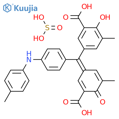 5-[(3-carboxy-5-methyl-4-oxo-cyclohexa-2,5-dien-1-ylidene)-[4-(4-methylanilino)phenyl]methyl]-2-hydroxy-3-methyl-benzoic acid; sulfurous acid structure