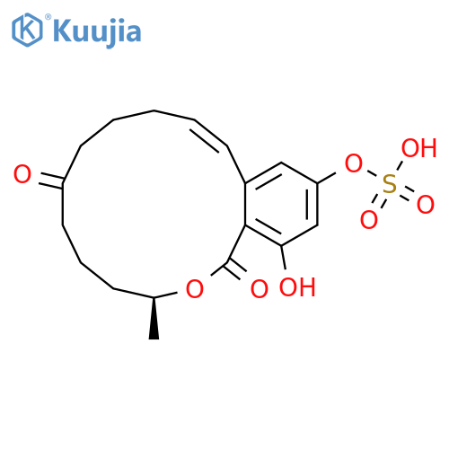 1H-2-Benzoxacyclotetradecin-1,7(8H)-dione,3,4,5,6,9,10-hexahydro-16-hydroxy-3-methyl-14-(sulfooxy)-, (3S,11E)- structure