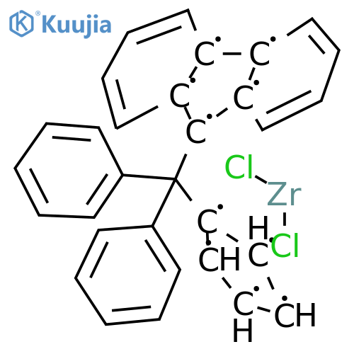 Diphenylmethylidene(cyclopentadienyl)(9-fluorenyl)zirconium dichloride structure